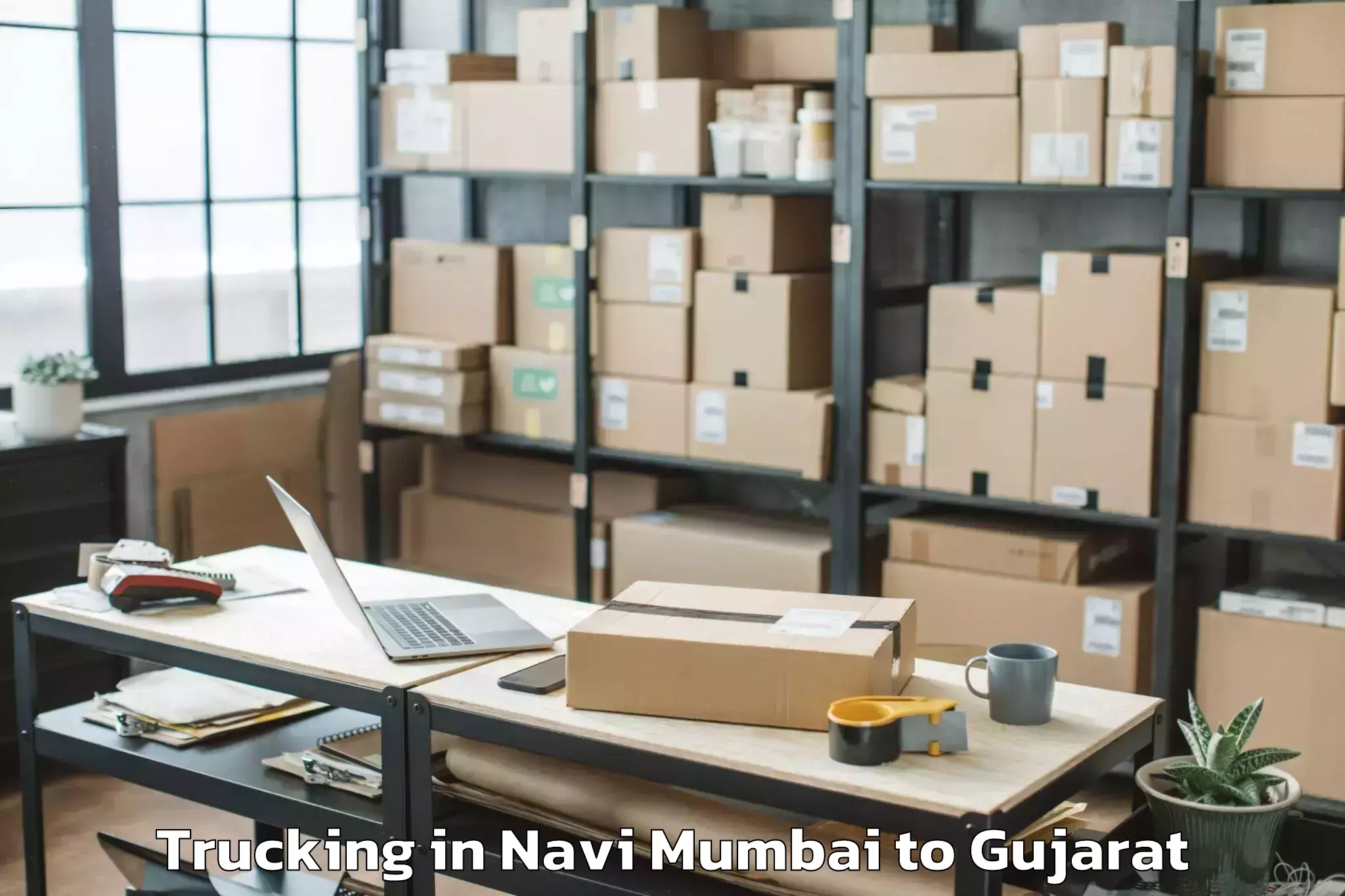 Get Navi Mumbai to Visnagar Trucking